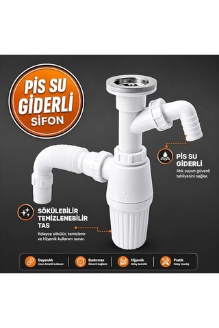 Gama Duşakabin Gider Sifonu 32 Çıkışlı Plastik Standart Duş Troblemi Diğer