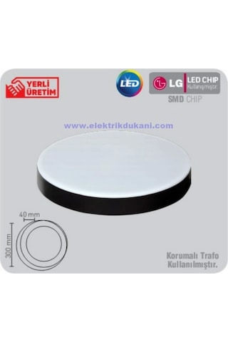 Luster 18w S.ü. Dolunay Led Armatür Siyah Kasa 6500k