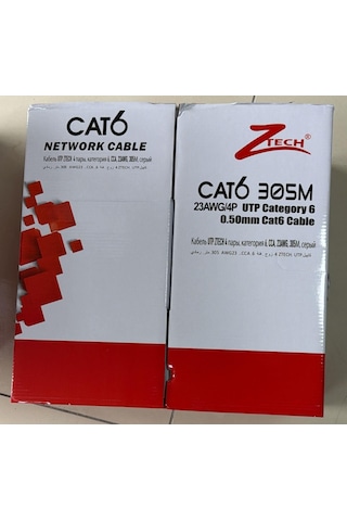Ztech Cat 6 Kablo 23 Awg 305 Metre İç Mekan Gri