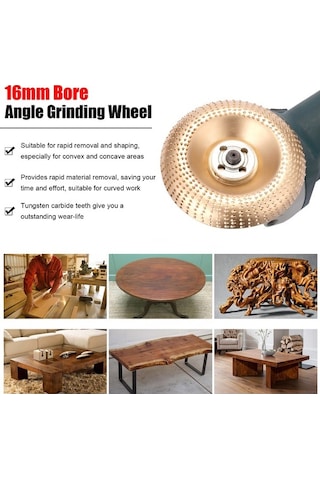 Pazly Karbon Çelik Ahşap Zımpara Disk, Avuç Taşlama Tekerlek, Oyma Zımpara, 100x100mm, 16mm Çap, Altın/gümüş/siyah