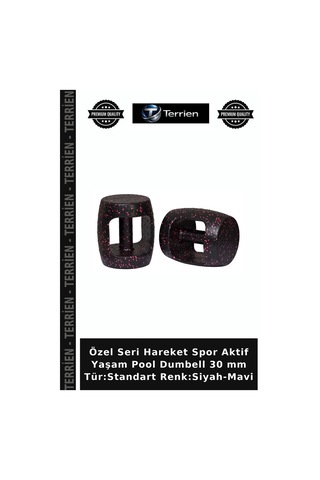 Özel Seri Hareket Spor Aktif Yaşam Pool Dumbell 30 Mm Tür:standart Renk:siyah-mavi Siyah - Mavi