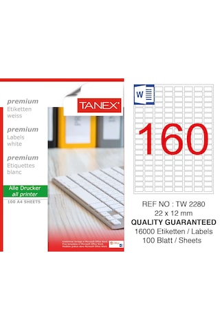 Tanex Tw-2280 Etiket 22 x 12Mm