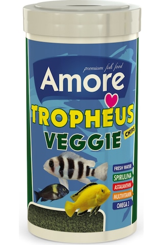 Tropheus Veggie Chips 1000ml Bitkisel Algae Spirulina Balık Yemi
