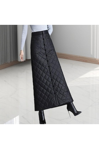 Fastbuy Dolıty Kadın Etek - Yumuşak Rüzgar Geçirmez, Yüksek Bel, Flört Stili Siyah Siyah