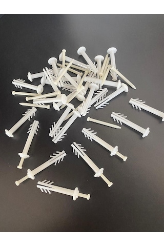Korniş Dübeli Delçak 8 Mm 50 Li Çivili Plastik Perde Rayı Dübeli Çoklu Renk