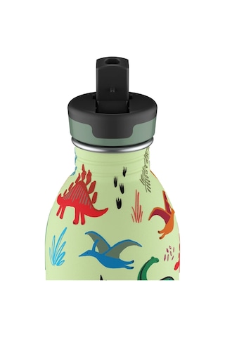 Kids Bottle Jurassic Friends Pipetli Paslanmaz Çelik Çocuk Su Matarası 500 Ml Renkli