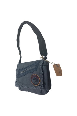Old Cotton Cargo Vintage Küçük Salaş Unisex Günlük Çapraz Postacı Çantası S Boy 26x20cm Koyu Gri