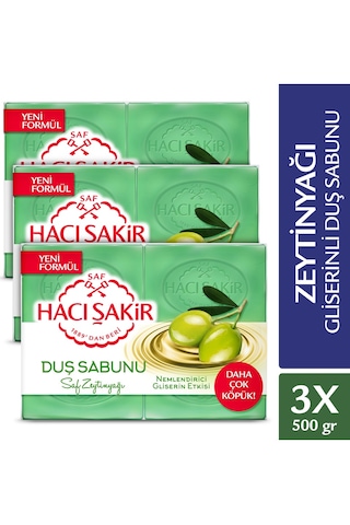 Hacı Şakir Saf Zeytinyağı Sabun 4x125 Gr X 3 Ad Saç Tarak Fırça