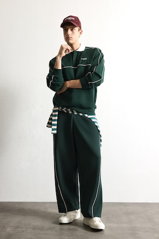 Defacto Boxy Fıt Polo Yaka Baskılı Sweatshirt F0116ax26augn852 Yeşil-gn852