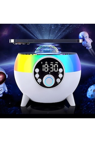 Se-2407 Siyah Rgb Işıklı Çalar Saatli Bluetooth Hoparlörlü Şarj Standı