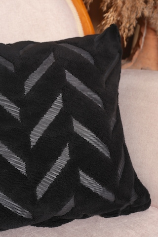 Chevron Welsoft Jakarlı Dekoratif Kırlent Kılıfı 43x43 Cm - Ztchevron Siyah-