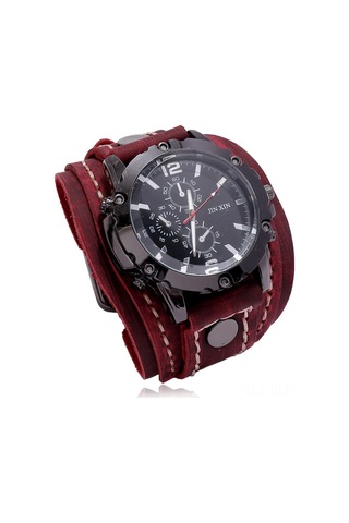 Xindoker Gündelik Kullanıma Ideal Vintage Kahverengi Geniş Deri Kordonlu Saat - Modern Teknoloji İle Retro Tarz Birleşimi