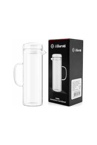 Barotti Dmr-9795 Cam Kapaklı Düz Borosilikat Cam Sürahi 1200 Ml- 12'li Paket