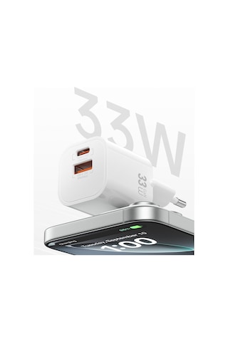 Wiwu Wi-g017 Cube Serisi Type-c Pd & Usb-a Gan Tech Pd Hızlı Şarj Mini Şarj Başlığı 33w Beyaz