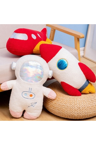 Jifan Astronot Yastağı Uçak Yastağı Roket Bebek - Uçak Kırmızı