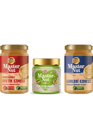 Master Nut Fıstık Ezm - Leblebi Ezm. Ve Antep Fıstık Kreması 3 Lü Karma Paket