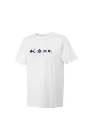 Columbia CSC M Basıc Bıg Logo Brushed SS Tee Erkek Tişört Beyaz C Beyaz