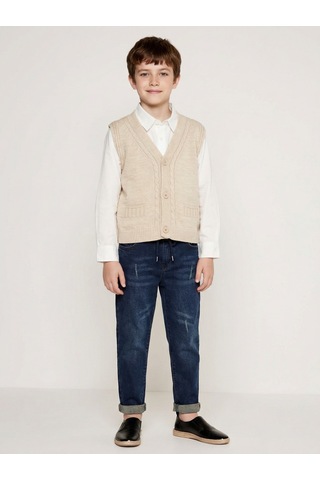 Xo Kids Erkek Çocuk 4lü Alt Üst Takım 6-9 Yaş 13202 Ekru - Lacivert