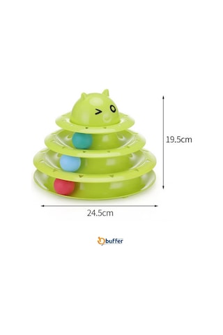 Kedi Oyuncağı Tower Of Tracks Eğlenceli Üç Katlı Seti Kedi Oyunu