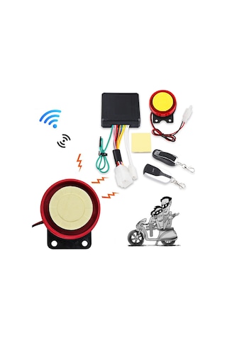 Motosiklet Alarmı, Motosiklet Hırsızlık Önleme Cihazı, Araç Hırsızlık Önleme Güvenlik Cihazı, Tek Anahtarla Çalıştırma, Motor Durdurma, Araç Arama, Çift Uzaktan Kumandalı Korna Alarmı