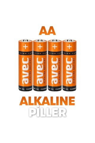 Avec 4lü Aa Lr6 Alkaline Kalın Kalem Pil Alkalin Saat Pili Alkali Pil 1.5v
