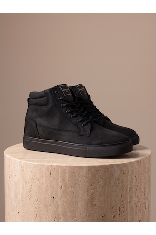 Bafaş 371616hn Siyah Hakiki Dana Derisi Bilekli Erkek Sneaker