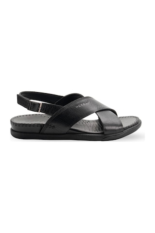 Forelli Fujı-g Kadın Comfort Deri Sandalet Siyah
