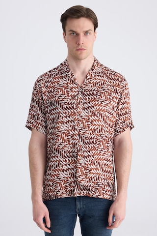 Twn Relaxed Fit Taba Baskılı Rayon Gömlek 0ec02ap14313m J01