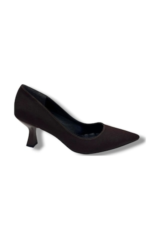 C-shoes Nb200-26 Süet Deri Orta Boy İnce Topuk Kadın Stiletto Kahverengi
