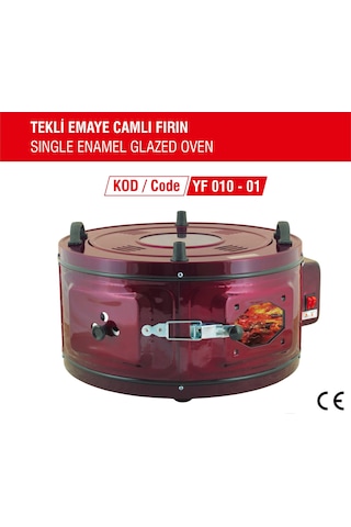 YILDIZ CAMLI DAVUL FIRIN KÜÇÜK BOY TEK EMAYE TEPSİLİ DAVUL FIRIN Mürdüm