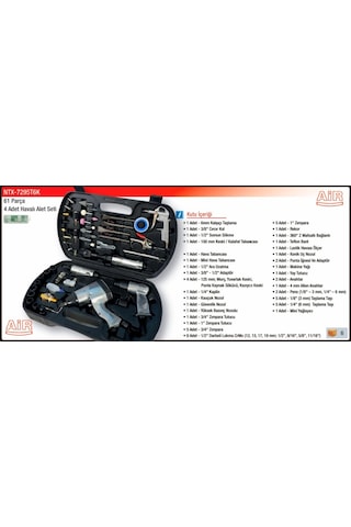 Ntairtools Havalı Alet Seti 61 Parça NTX-7295t6k