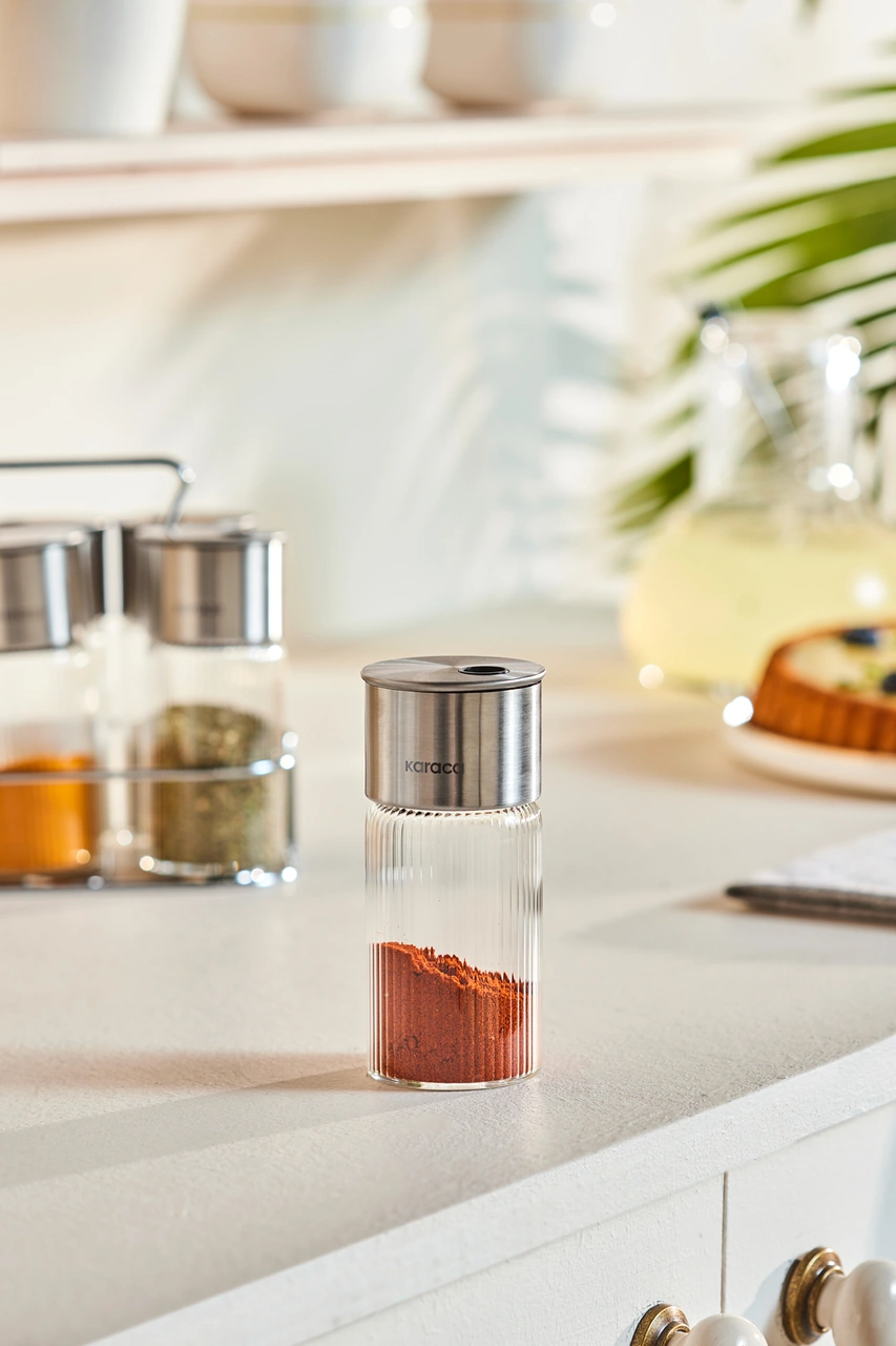 Karaca Ripple 7 Parça Standlı Baharat Seti Inox Gümüş