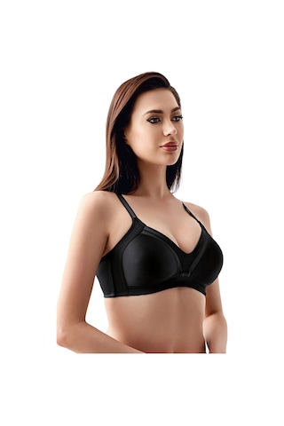 New Bra Newbra Lingerie 35-2303 Kadın D Cup Toparlayıcı Balensiz Min. Sutyen Siyah
