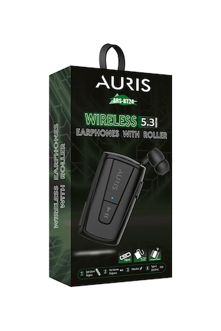 Auris BT24 Bluetooth 5.3 Makaralı Yaka Klipsli Kulak İçi Kulaklık