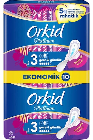 Orkid Platinum Ultra Gece Hijyenik Ped 10'lu