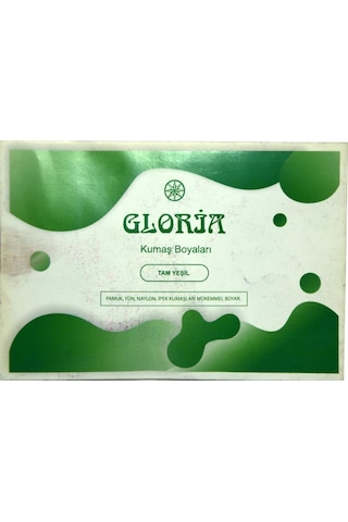 Gloria Tam Yeşil Renkli Pamuk Yün Naylon İpek Kumaş Boyası 10Gr
