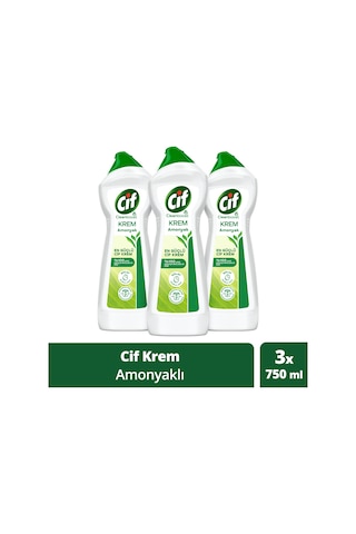 Cif Krem Amonyaklı Yüzey Temizleyici 3 x 750 ML