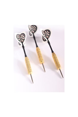 Delta 22 Gr. Dart Oku 3 Lü Set - Çelik Uç + Pirinç Gövde + Renkli Kanat - Dart Oku Seti