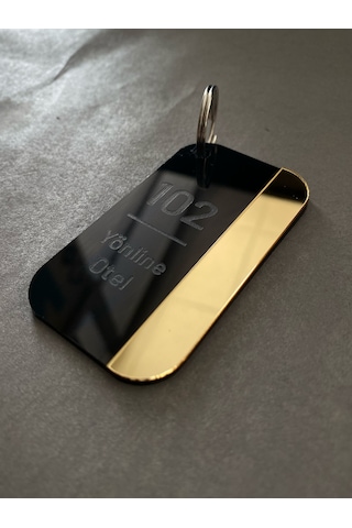 Siyah&gold Pleksi Lazer Kazıma Kişiselleştirilebilir Otel Bungalo