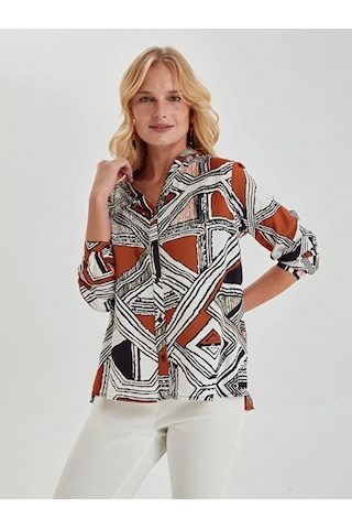 Büyük Geometrik Desen Gömlek 66398 001