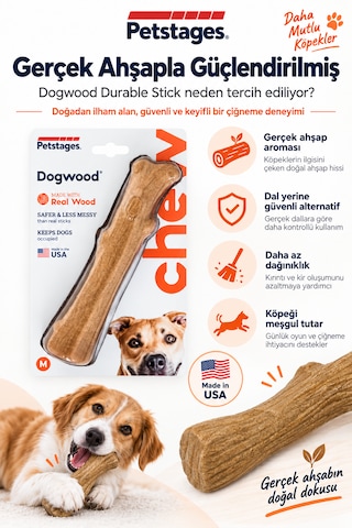 Petstages Dogwood Durable Stick Bitmeyen Kemik Köpek Çiğneme Oyuncağı Medium