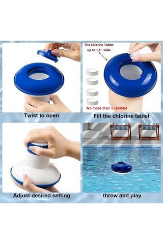 Yifomall 250 Adet Uzun Süreli Klor Tabletleri - Havuz Ve Jakuzi İçin Temiz Su Ve Pas Önleyici, Güneş Koruyuculu