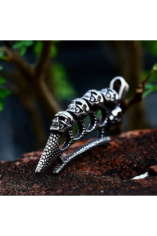 Dükkan Design Kurukafa Motifli Kolye Gri