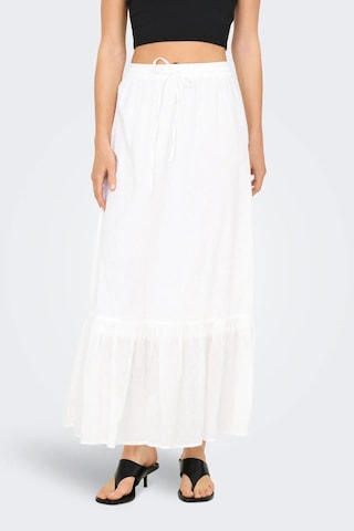 Only Kadın Onlmıley Beli Lastikli Ve Bağcıklı %100 Pamuk Maxi Etek 15350029 Ekru Ekru