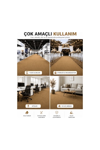 Beylini Devetüyü Halıfleks Zemin Yer Kaplama 3 Mm Kalınlığında Rip Halı Duvardan Duvara Halıflex Organizasyon Davet Bej