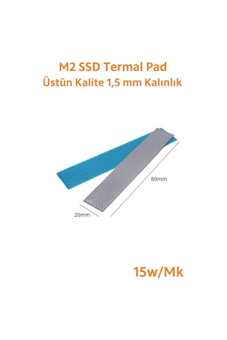 M2 Ssd Termal Pad - Gri Renk 1,5 Mm Kalınlık 80x20 Mm 15w/mk
