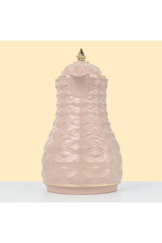 Lale Thermos Cam Hazneli Termos Elmas-1 1.0 Lt Kahve & Çay 12 Saat Sıcak / 24 Saat Soğuk Yerli Üretim Charmy Pembe