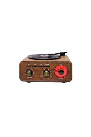 Md-1317bt Bluetooth Nostaljik Tasarım Hoparlör Radyo Plak Çalar Görünümlü Usb, Tf, Aux, Fm/am/sw