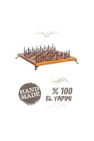 Mc40 Antik Mısır Figürlü Metal Satranç Takımı - Lüks Hediyelik Satranç Takımı