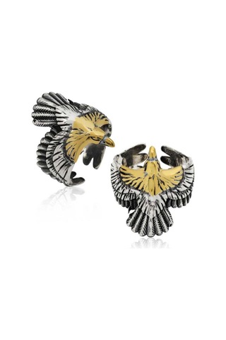 Boyu Ayarlı Kartal Gümüş Erkek Yüzük Msr282